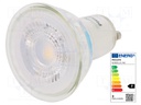 LED lamp; warm white; GU10; 230VAC; 225lm; 2.7W; 36°; 3000K