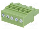 Pluggable terminal block; 5mm; ways: 5; angled 90°; plug; female