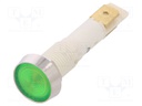 Indicator: LED; flat; 24VDC; 24VAC; Cutout: Ø10mm; plastic