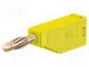 4mm banana; 32A; 30VAC; 60VDC; yellow; 2.5mm2; gold-plated