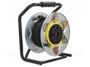 Extension lead; reel,with non-rotating sockets; Sockets: 4; 30m