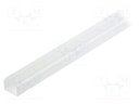 Cover for LED profiles; white; 1m; V: E7; push-in