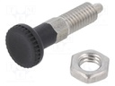 Indexing plungers; Thread: M6; 3mm; Mat: stainless steel