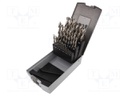 Drill set; for metal; Pcs: 25; Mat: HSS-G; Package: plastic box