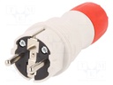 Connector: AC supply; plug; Layout: 2P+PE; red,grey; 250VAC; 16A