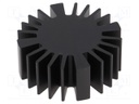 Heatsink; LED; Ø: 50mm; H: 20mm; Colour: black