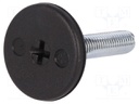 Foot of pin; rigid,with screwdriver slot; Base dia: 30mm; M8