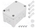 Enclosure: junction box; X: 65mm; Y: 95mm; Z: 60mm; wall mount; ABS