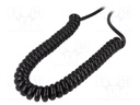 Wire: coiled; SPIRAL H07BQ-F; 3G1,5mm2; unshielded; PUR; black