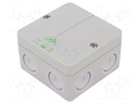 Enclosure: junction box; X: 80mm; Y: 80mm; Z: 52mm; polystyrene; IP65