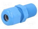 Cable gland; with long thread; PG7; IP68; Mat: polyamide; blue