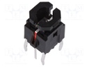 Microswitch TACT; SPST-NO; Pos: 2; 0.05A/12VDC; THT; LED; red; 1.96N