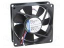 Fan: DC; axial; 80x80x25mm; 69m3/h; 32dBA; ball bearing; 3100rpm