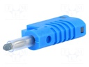 Plug; 4mm banana; 36A; 30VAC; 60VDC; blue; with axial socket