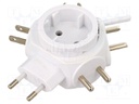 Adapter; Out: EU plug-in socket; Plug: ASIA,AUSTRALIA,EU,UK,USA