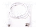 Connection cable; 1m; white; HDMI plug,micro HDMI plug