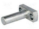 Mounting base; V: pin; D: 12mm; W: 16mm; H: 39mm; steel; zinc