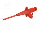 Clip-on probe; crocodile; 4A; red; 1kV; 4mm; Overall len: 155mm