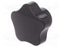 Knob; Dia: 50mm; H: 33mm; duroplast (PF); black gloss; -20÷110°C