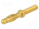 Plug; 4mm banana; 32A; 60VDC; 35mm; Plating: gold-plated; Thread: M4