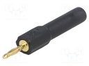 2mm banana; banana 2mm plug,banana 4mm socket; 10A; 30VAC; black