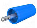 Adapter; 4mm banana; 32A; blue; nickel plated; 42mm