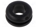 Grommet; black; UL94HB; TPR