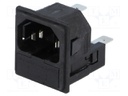 Connector: AC supply; socket; male; 10A; 250VAC; IEC 60320; UL94V-0