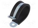 Fixing clamp; ØBundle : 28mm; W: 15mm; steel; Cover material: EPDM