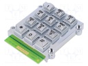 Keypad: metal; No.of butt: 12; none; metal; 200mΩ; 1.5N; 20mA; W: 62mm