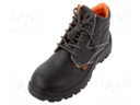 Boots; Size: 44; black; Mat: leather; with metal toecap