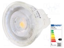 LED lamp; warm white; GU4; 230VAC; 184lm; 2.3W; 36°; 2700K