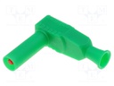 Plug; 4mm banana; 20A; 1kVAC; green; with protection; 2.5mm2