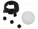 Ball casters; black; Kit: ball,housing; push-in; Tip mat: plastic