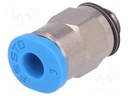 Push-in fitting; threaded,straight; M5; outside; -0.95÷6bar