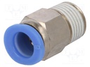 Push-in fitting; straight; R 1/8"; -0.95÷10bar; 6mm