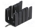 Heatsink: moulded; TO220; black; L: 19mm; W: 12.8mm; H: 12.7mm