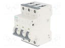 Circuit Breaker, MCB, 5SY4, 3P, 10 kA, 400 V, 6 A