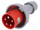 Connector: AC supply 3-phase; plug; male; 63A; 400VAC; IEC 60309