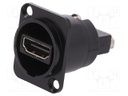 Coupler; HDMI socket,both sides; FT; shielded; 19x24mm; Mat: metal