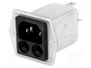 Connector: AC supply; socket; male; 4A; 250VAC; IEC 60320; -25÷85°C