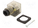 Plug for coil; PIN: 3; natural (transparent); 230V; A: 27mm; B: 28mm