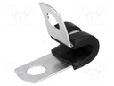 Fixing clamp; ØBundle : 4.8mm; W: 12.7mm; steel; Ømount.hole: 6.7mm