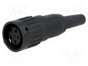 Plug; DIN; female; PIN: 4; straight; for cable; soldering; 300V; 5A