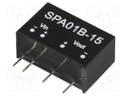 Converter: DC/DC; 1W; Uin: 18÷36V; 15VDC; Iout: 6÷67mA; SIP6; 3g