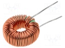 Inductor: wire; THT; 100uH; 100mΩ; 3A