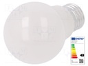 LED lamp; neutral white; E27; 230VAC; 470lm; 5.5W; 4000K; CRImin: 80