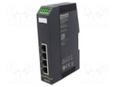 Switch Ethernet; unmanaged; Number of ports: 4; 9.5÷31.5VDC; DIN