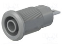 Socket; 4mm banana; 24A; 1kV; Cutout: Ø12.2mm; grey; nickel plated