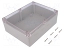 Enclosure: multipurpose; X: 174mm; Y: 224mm; Z: 80mm; ABS; grey; IP65